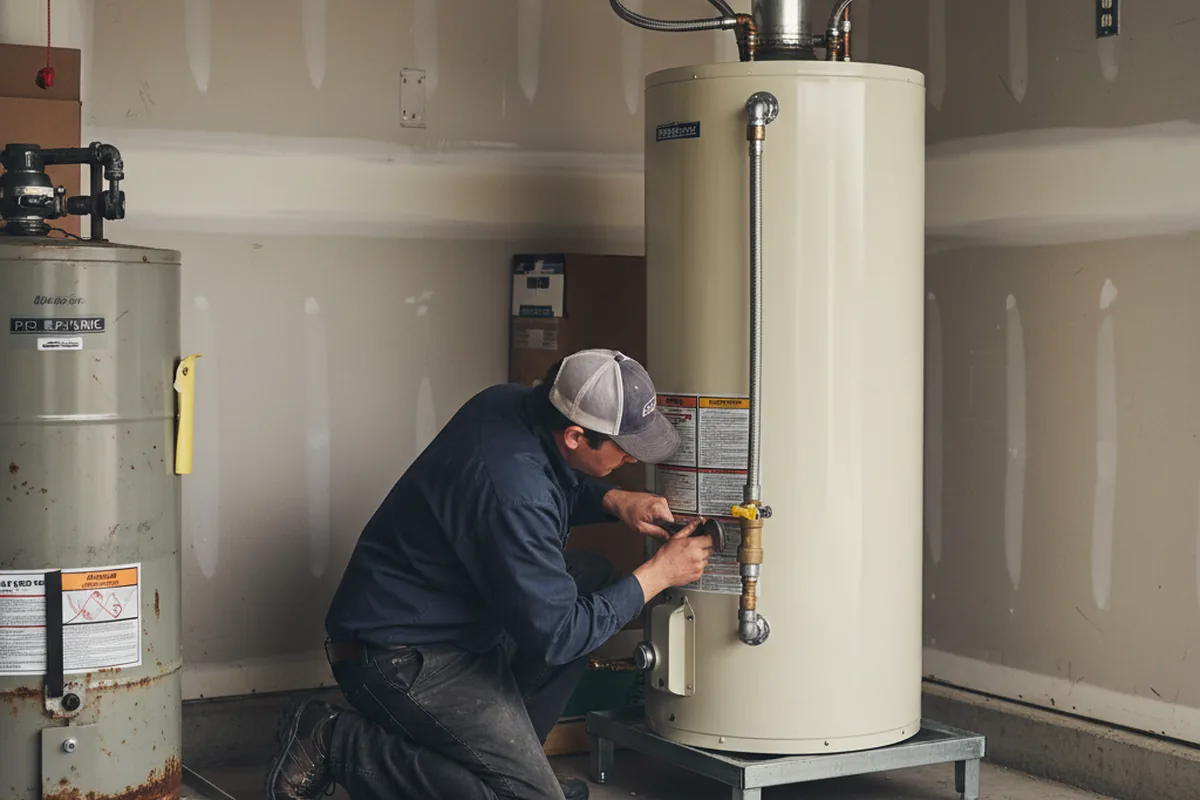 Water heater and shutoff valve replacement in Milano