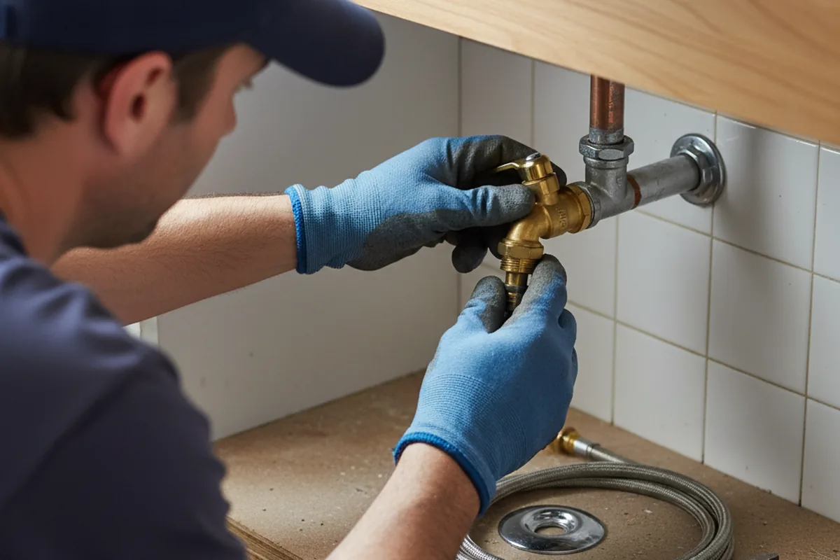 Shutoff valve and fitting work during Emergency Plumbing in Milano